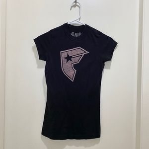 Famous Stars & Straps Cotton Pink Black Tee S